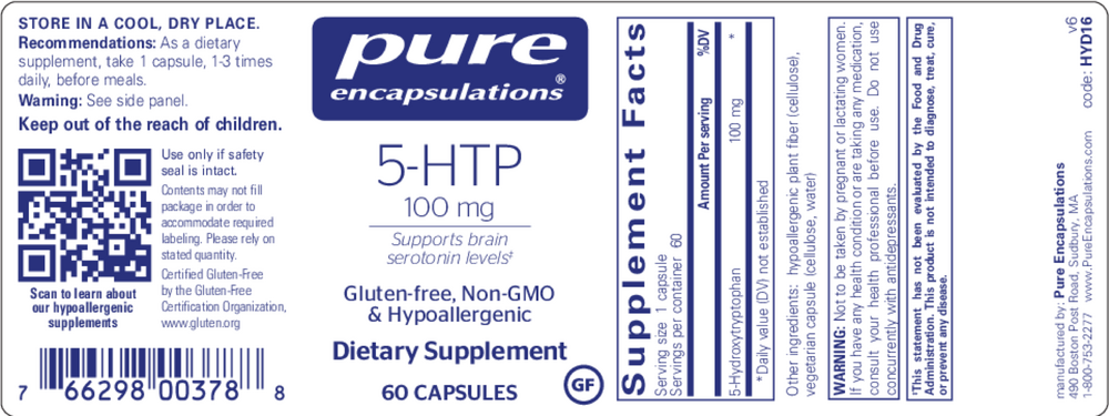 Pure Encapsulations 5-HTP 100 mg