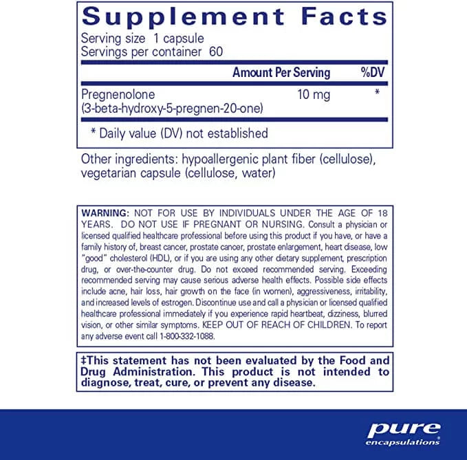 Pure Encapsulations Pregnenolone 10mg