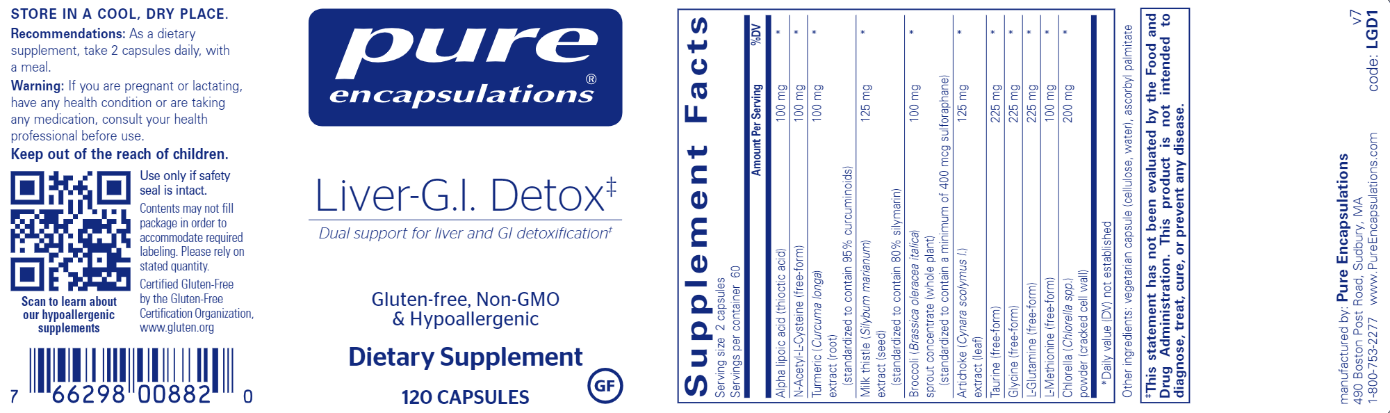 Pure Encapsulation Liver GI Detox 120 vcaps